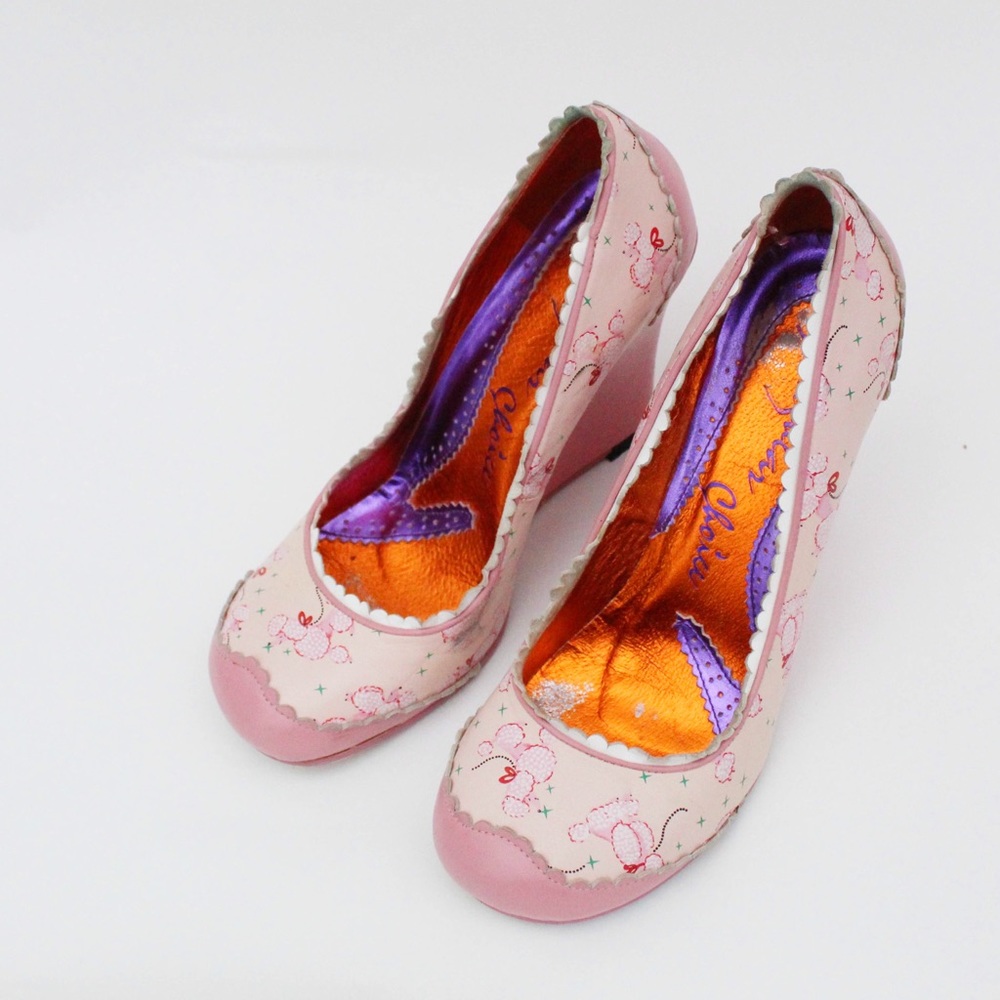 Rare Irregular Choice Poodle Print Wedges